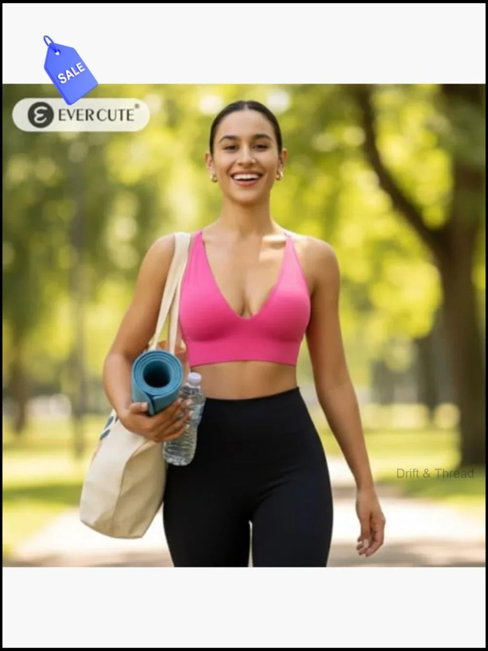 3 Pack Adjustable Deep V Neck Sports Bras Wireless Spaghetti Strap Criss Cross